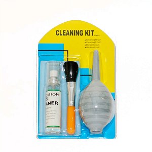 Kit Limpeza Básica Flanela, Borrifador, Pincél e Limpa Lente