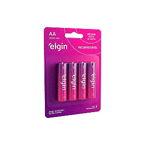 Pilha Recarregável Aa 2700mah Blister Com 4 Elgin - Original