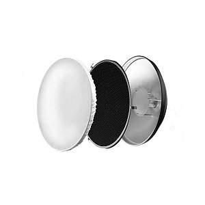 Refletor Tipo Beauty Dish Cor Branca com Grid Tecido Difusor