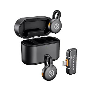 Microfone Lapela Duplo Sem Fio Hollyland Lark M2S USB-C