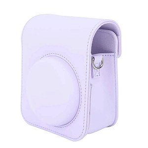 Bolsa de câmera Instantânea Instax Portátil em Couro Roxo