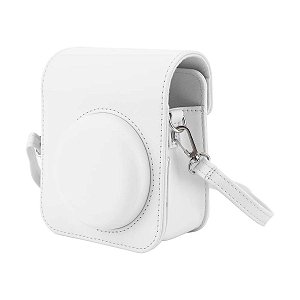 Bolsa de câmera Instantânea Instax Portátil em Couro Branca
