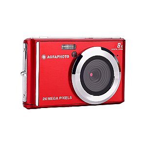 Câmera Digital Vintage DC5500 24MP Compacta USB-C - Red