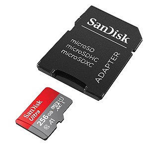 Cartão De Memória Sandisk Ultra 256GB MicroSD UHS-I Classe 10 Com Adaptador