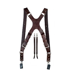 Alça Dupla Reforçado Café - Photopro Fotográfica Couro DX