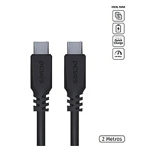 CABO USB TIPO-C P/ USB TIPO-C 2.0  2 METROS - PUCP-02 PCYES