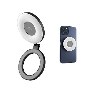 Mini Led Magnético Com Espelho Imã Magsafe Celular Selfie