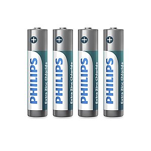 Pilha Philips Alcalina AAA 1.5V Com 4/un Extra Zinc
