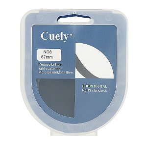 Filtro Densidade Neutra P/ Lente Objetiva ND8 Cuely 67MM