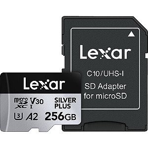 Cartão de Memória Lexar Silver Plus 256GB microSDXC 205MB/s