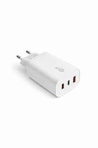 Carregador Turbo 66w 1 USB e 2 Type-C com cabo USB-C