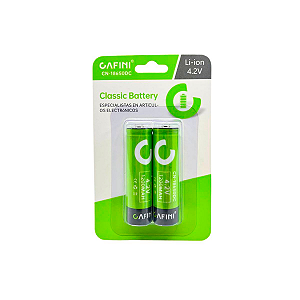 Pilha Recarregável Cartela 2 Unidades Gafini 4.2V Li-ion
