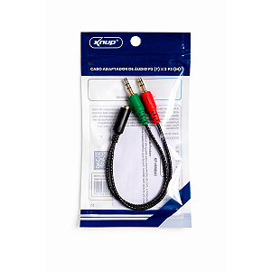 Cabo Adaptador de Áudio P3 Femêa  P/ 2P2 Macho Knup