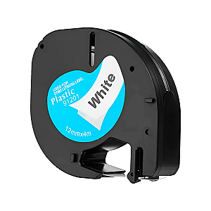Fita Aplicável Letratag Plástica 91201 Branca 12mm Dymo