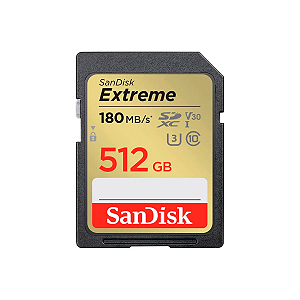 Cartão De Memória 512GB Extreme SDXC 180Mb
