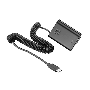 Bateria Dummy NP-FW50 Saída +Cabo De Alimentação USB  C 1,5M
