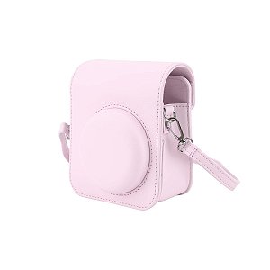 Bolsa de câmera Instantânea Instax Portátil em Couro Rosa