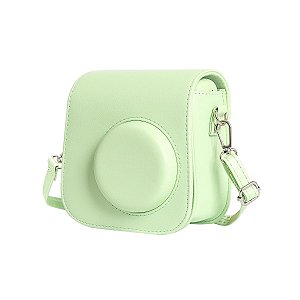 Bolsa de câmera Instantânea Instax Portátil em Couro Verde