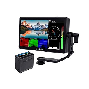 Monitor para Câmera Feelworld F6 Plus 4k + Bateria NP-F980 - Seminovo