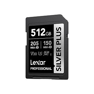 Cartão de Memória SD 512GB Lexar Silver Plus 205MB/s