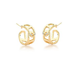 Brinco argola com elos vazados