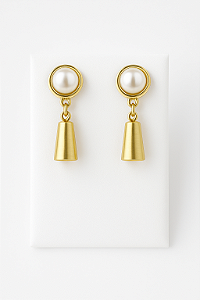 Brinco pêndulo com pérola