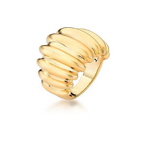 Anel abaulado texturizado