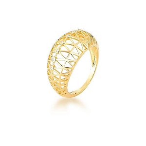 Anel vazado com zircônias