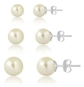 Trio de brinco pérola