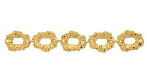 Pulseira floral com banho em ouro