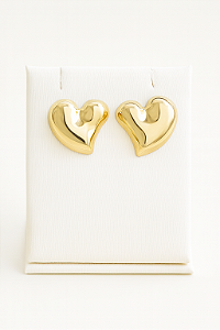 Brinco coração orgânico