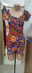 Vestido Lastex Estampado Curto