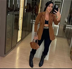 Blazer de Neoprene Feminino