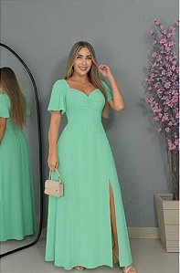 Vestido Longo com Manga