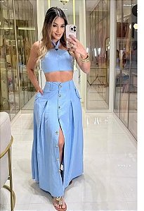 Conjunto Saia Longa com Cropped