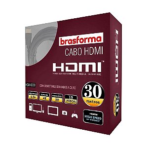 Cabo HDMI 2.0 4K 3D 1080P 19+1 Pinos - 30 Metros