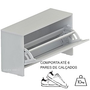 Sapateira Com Porta Vai E Vem Empilhável - Branca