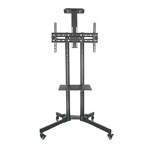 Suporte Pedestal para TV até 65'' com Bandeja e Rodizio