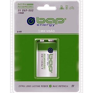 Bateria Recarregável 9v 320mah C/1 Bap680