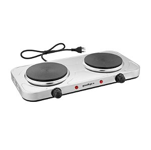 Fogão Elétrico Portátil Good&Go 2000W 2 Bocas Inox Compacto