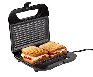 Sanduicheira e Grill Portátil Good&Go 750 W  Antiaderente, 2 em 1, Preto