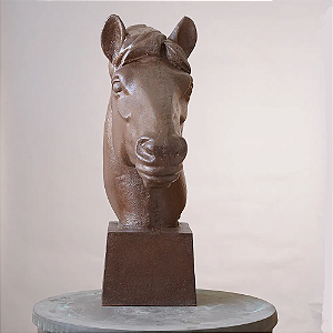 Escultura de cabeça de cavalo de mesa