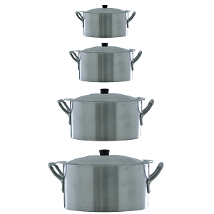 kit 4 Caçarolas Aluminio Hotel / Restaurante N°28,32,36 e 40