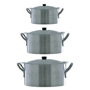 kit 3 Caçarolas Aluminio Hotel/Restaurante N°28,32e36 Extra