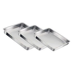 Jogo Formas/Assadeiras Retangular Aluminio Para Bolos 3 Pçs
