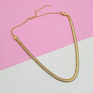Colar Feminino Dourado Tipo Rabo de Rato