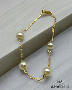 Pulseira com 4 Perolas