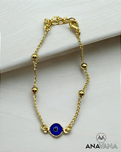 Pulseira Olho Grego com Bolinhas