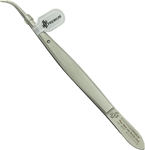 PINÇA MICRO CURVA COM SERRILHA 12 CM PREMIUM