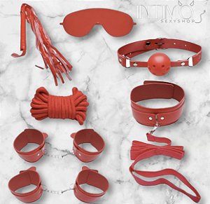 KIT SADO BONDAGE SEXY VERMELHO